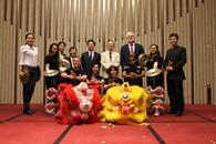 A student-led lion dance performance kicks off the IASP Spring Party 2014.